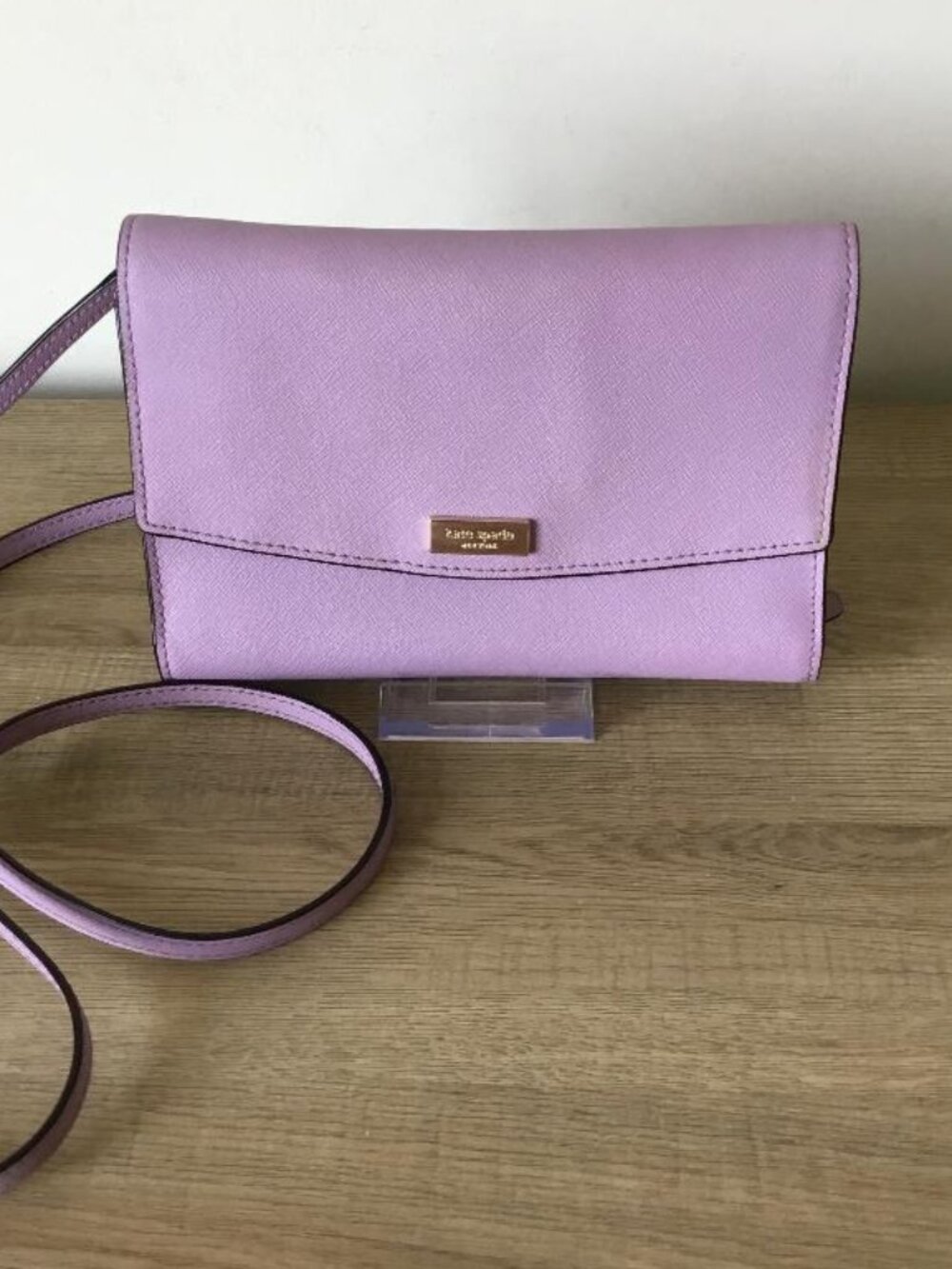 Kate Spade Laurel Way Winni Crossbody Clutch Bag Textured Leather Gold Accents